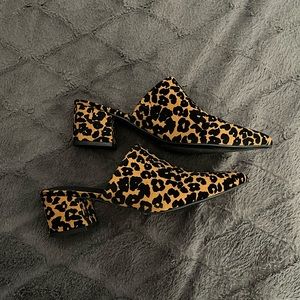 NWT | STEVEN by Steve Madden | leopard print heeled mules